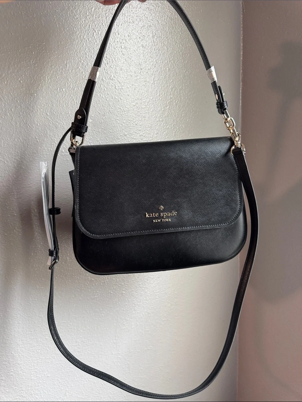 Kate Spade Black and Silver Leather Shoulder/ Crossbody Bag